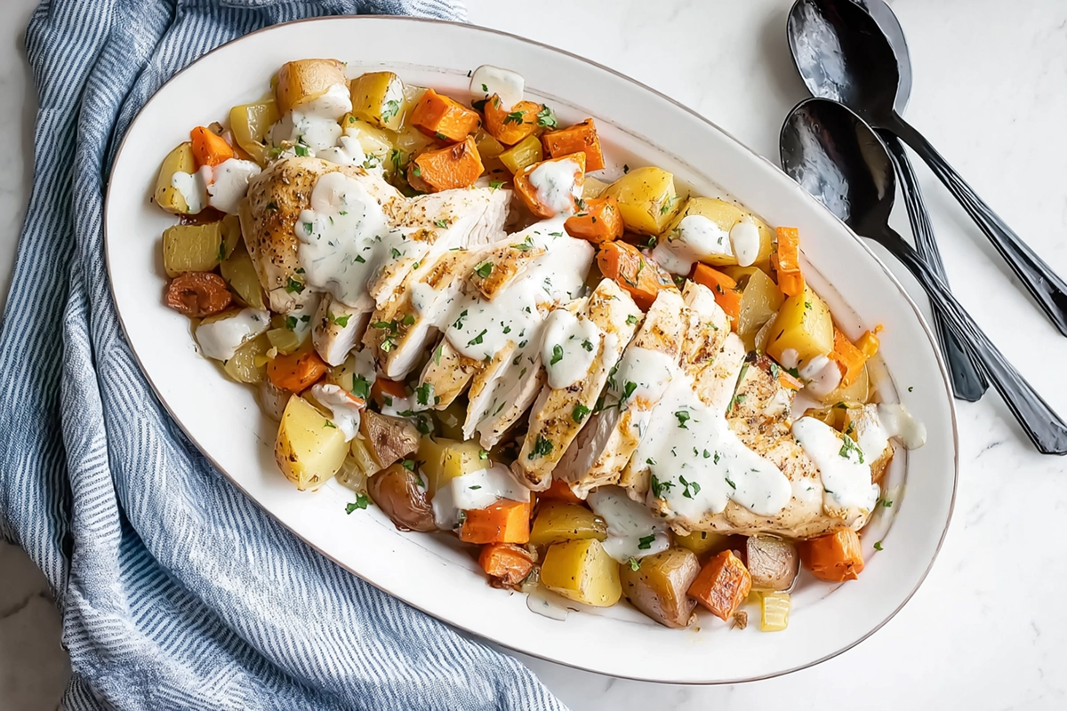 Slow Cooker Ranch Chicken Veggie