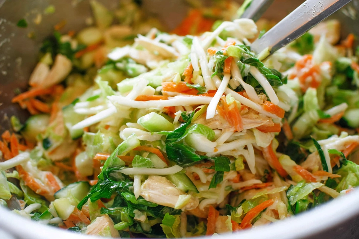 Vietnamese Inspired Chicken Salad With Rice Noodles