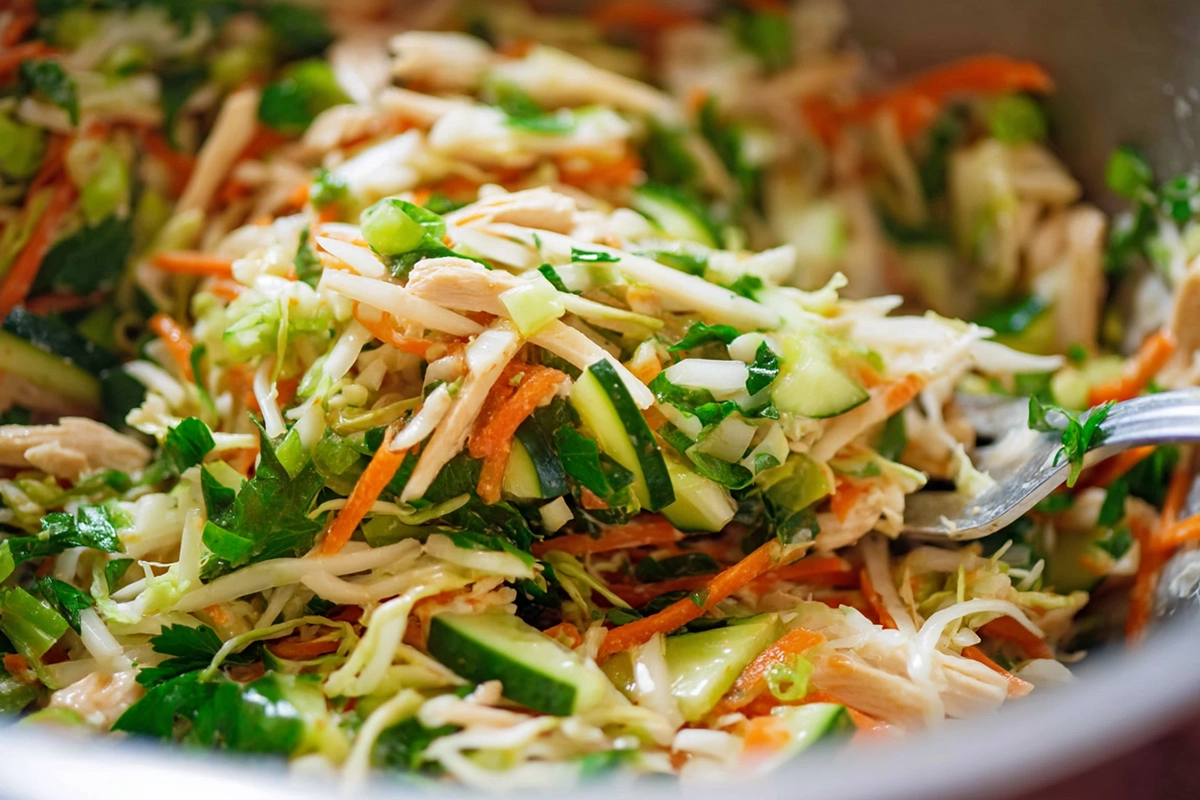 Vietnamese Inspired Chicken Salad With Rice Noodles