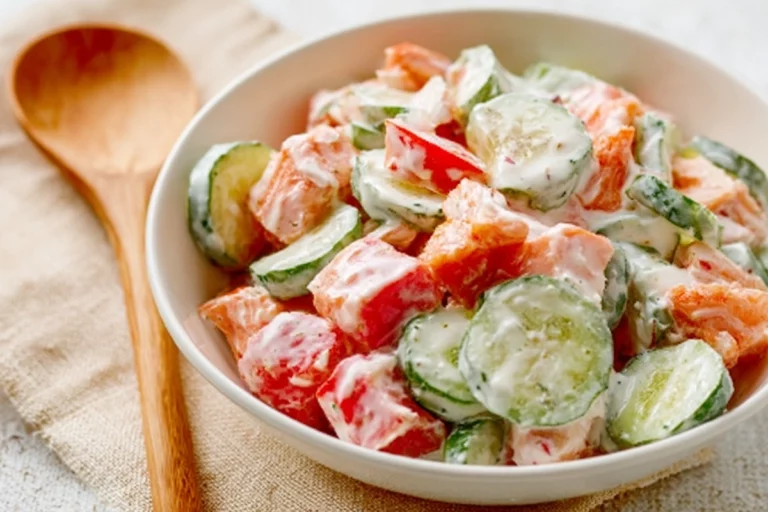 Creamy Cucumber Tomato Salad
