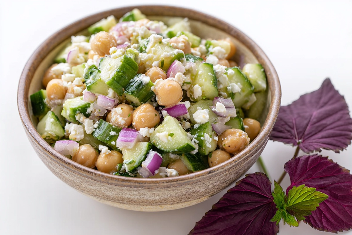 chickpea feta cucumber salad