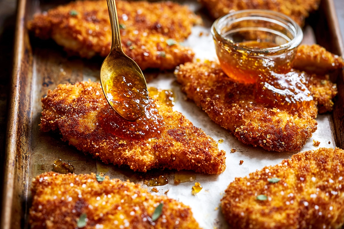 Baked Crunchy Hot Honey Chicken: A Spicy-Sweet Twist on Crispy Tenders 4 Baked Crunchy Hot Honey Chicke
