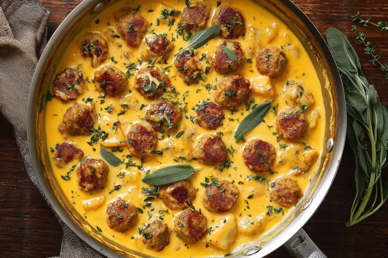 Creamy Butternut Squash Gnocchi with Sausage, Thyme, and Sage