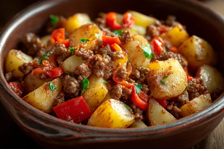 Crockpot Cheesesteak Potato Casserole