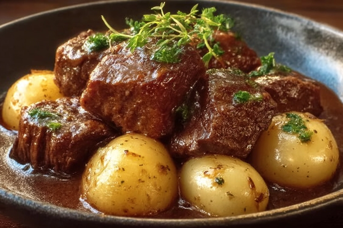 Garlic Butter Beef Bites with Potatoe