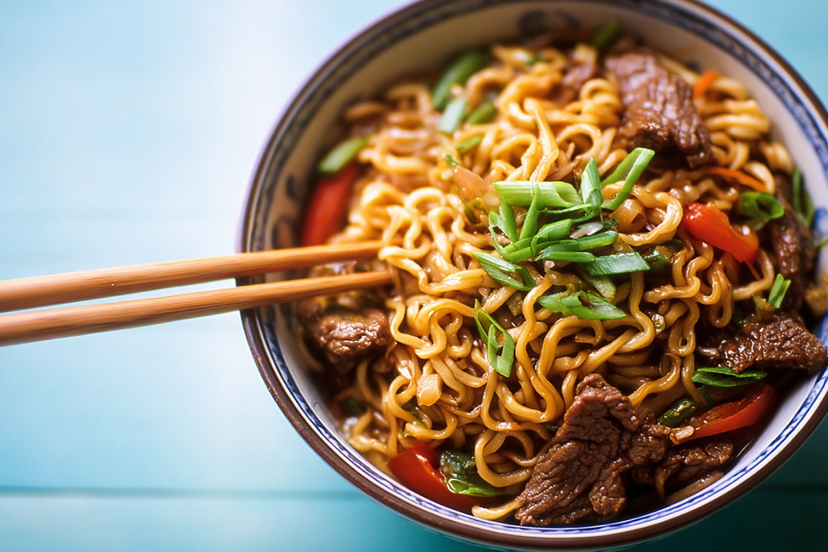 Slow Cooker Beef Ramen Noodl