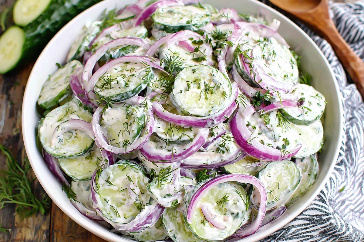 Creamy, Tangy, and Oh-So-Classic: This Creamy Cucumber Salad Is Summer Nostalgia in a Bowl 4 creamy cucumber salad4