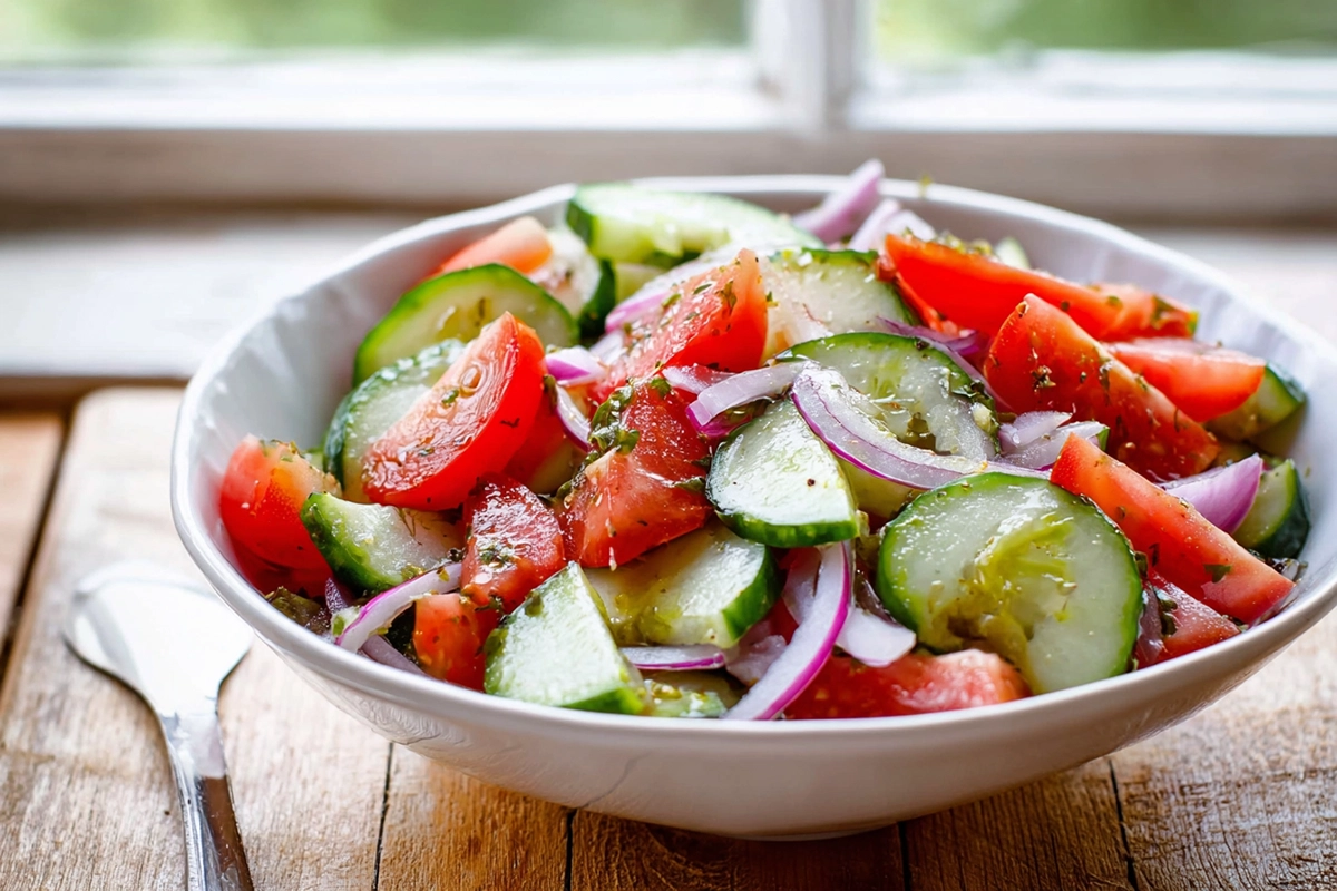 Juicy, Herby, and Full of Summer Vibes: This Tomato Cucumber Salad Is a Must-Make 4 tomato cucumber sala