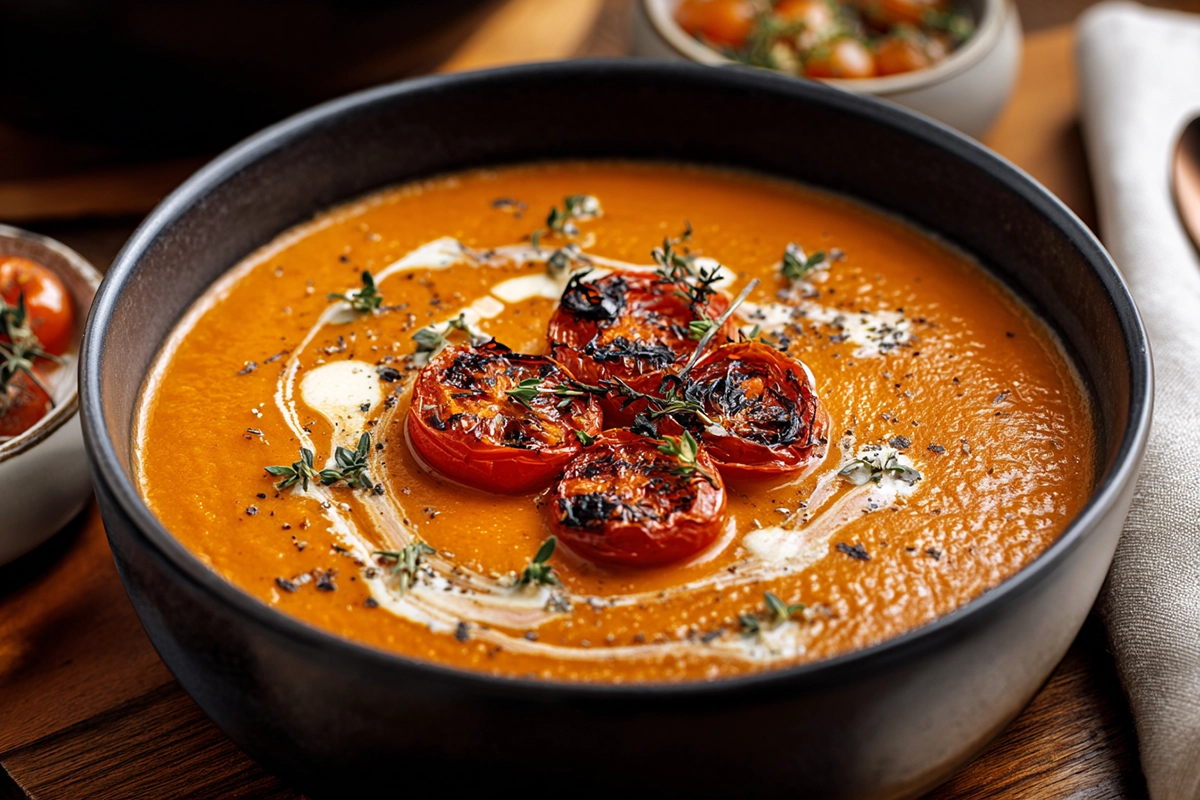 Creamy Roasted Garlic Tomato Sou
