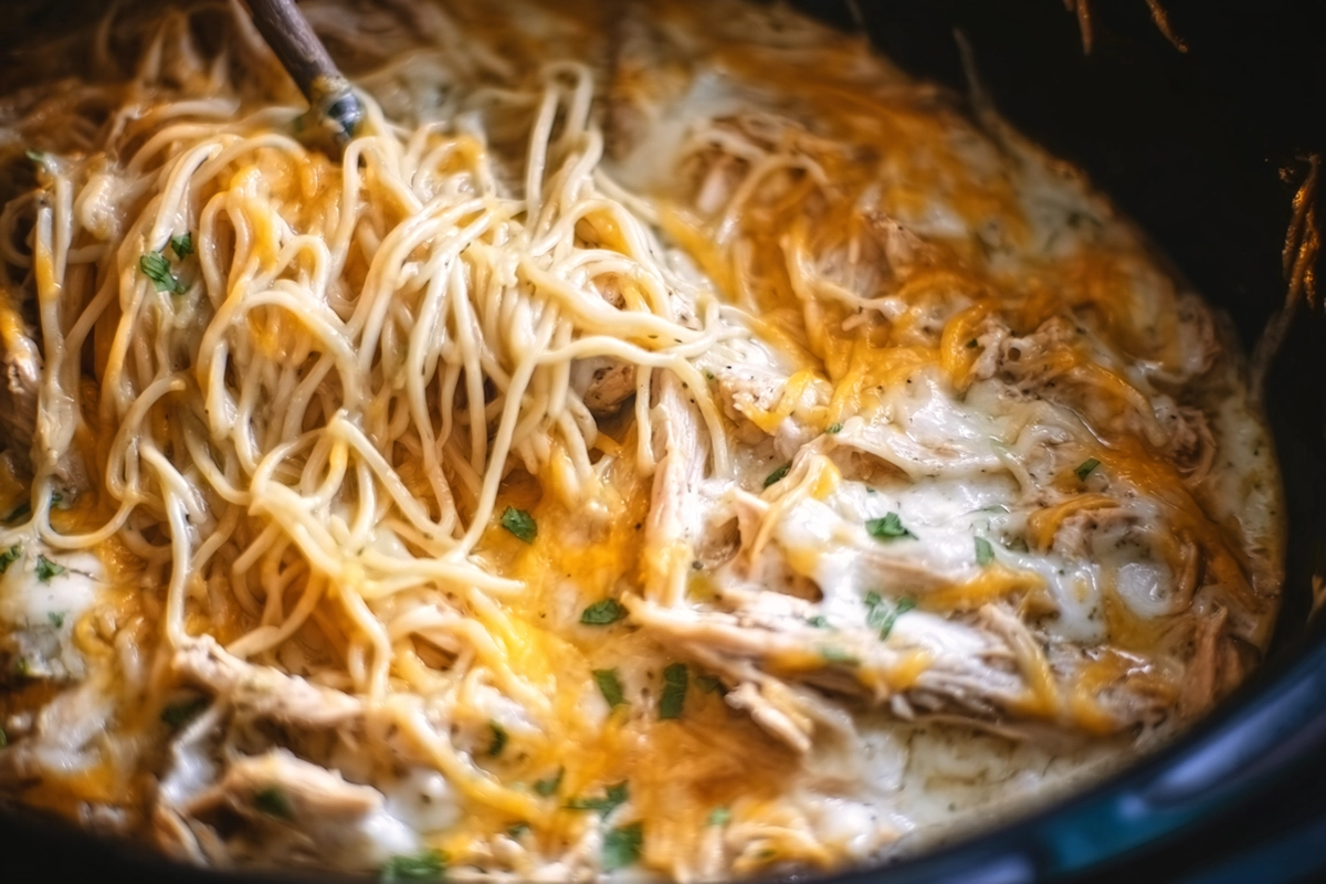 Crock Pot Chicken Spaghetti