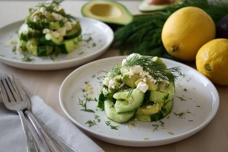 Cucumber Avocado Feta Salad