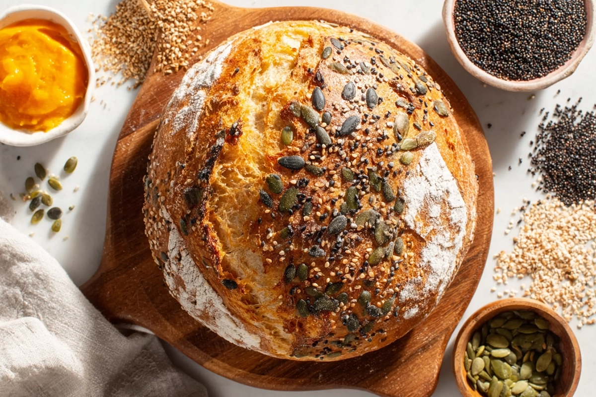 Pumpkin No Knead Bread