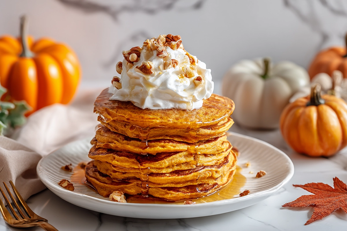 Pumpkin Spice Cottage Cheese Pancakes