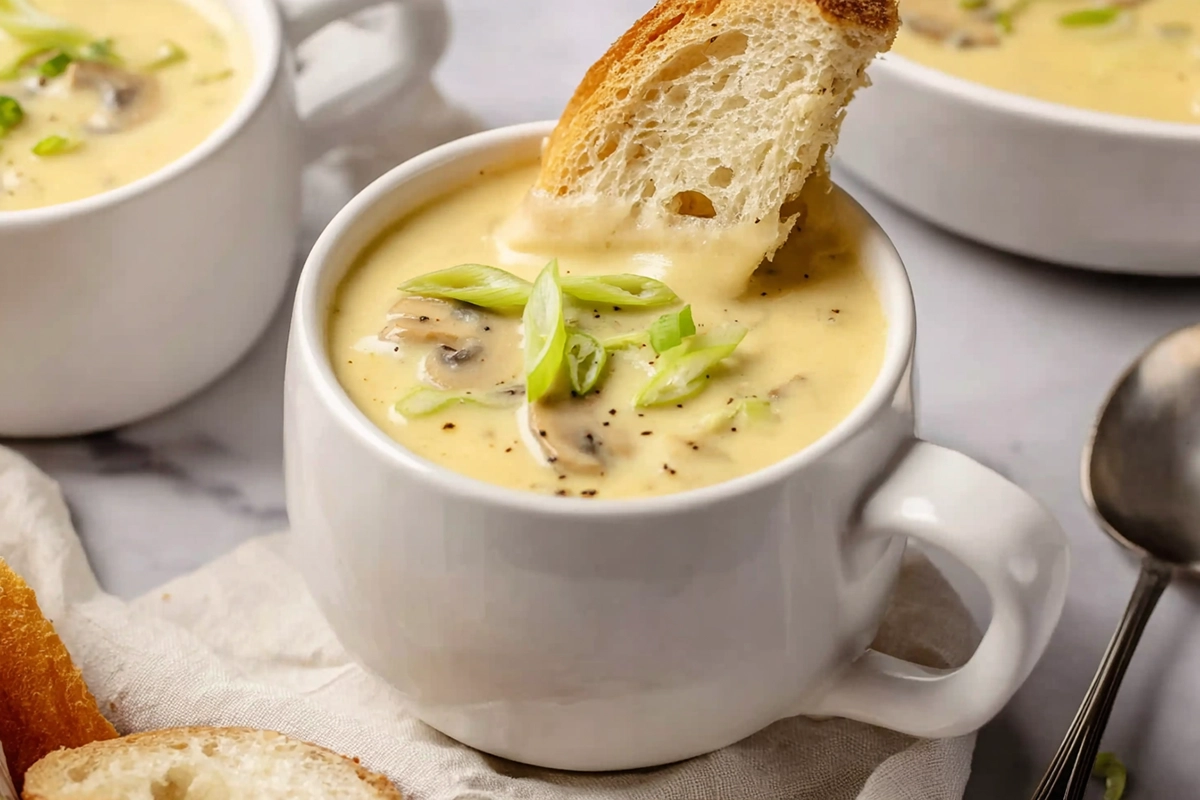 Roasted Garlic Cheddar Cauliflower Soup
