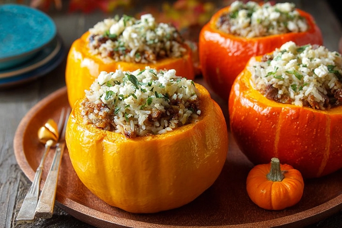 Sausage & Rice Stuffed Pumpkins