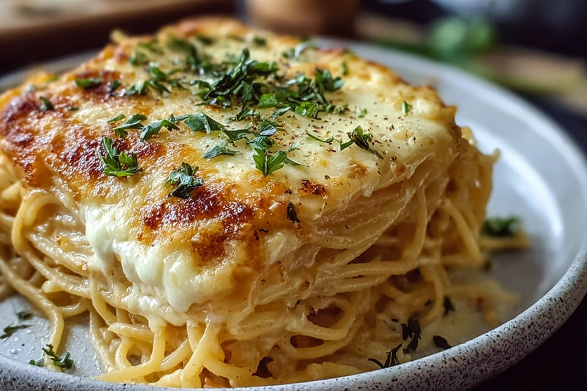 Baked Cream Cheese Spaghetti Casserole