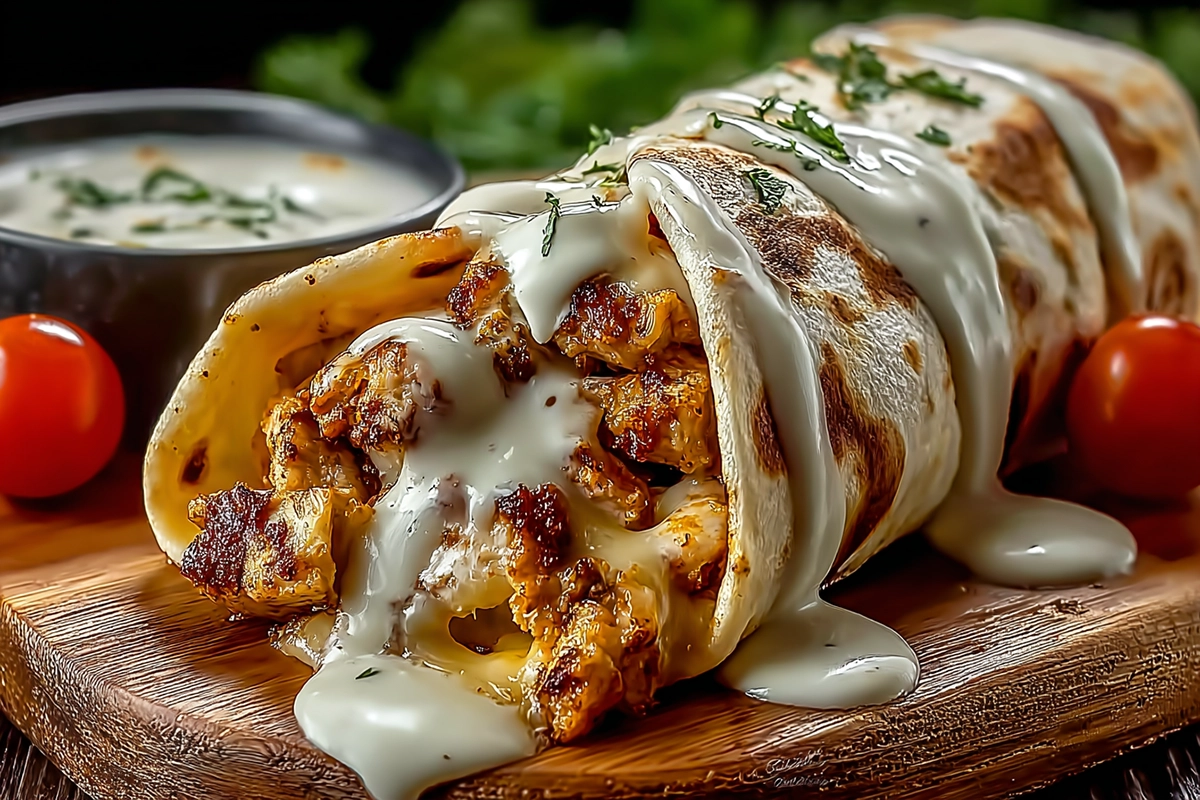 Cheesy Garlic Chicken Wraps