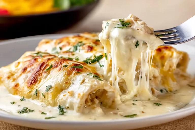 Chicken Enchiladas with Sour Cream White Sauce