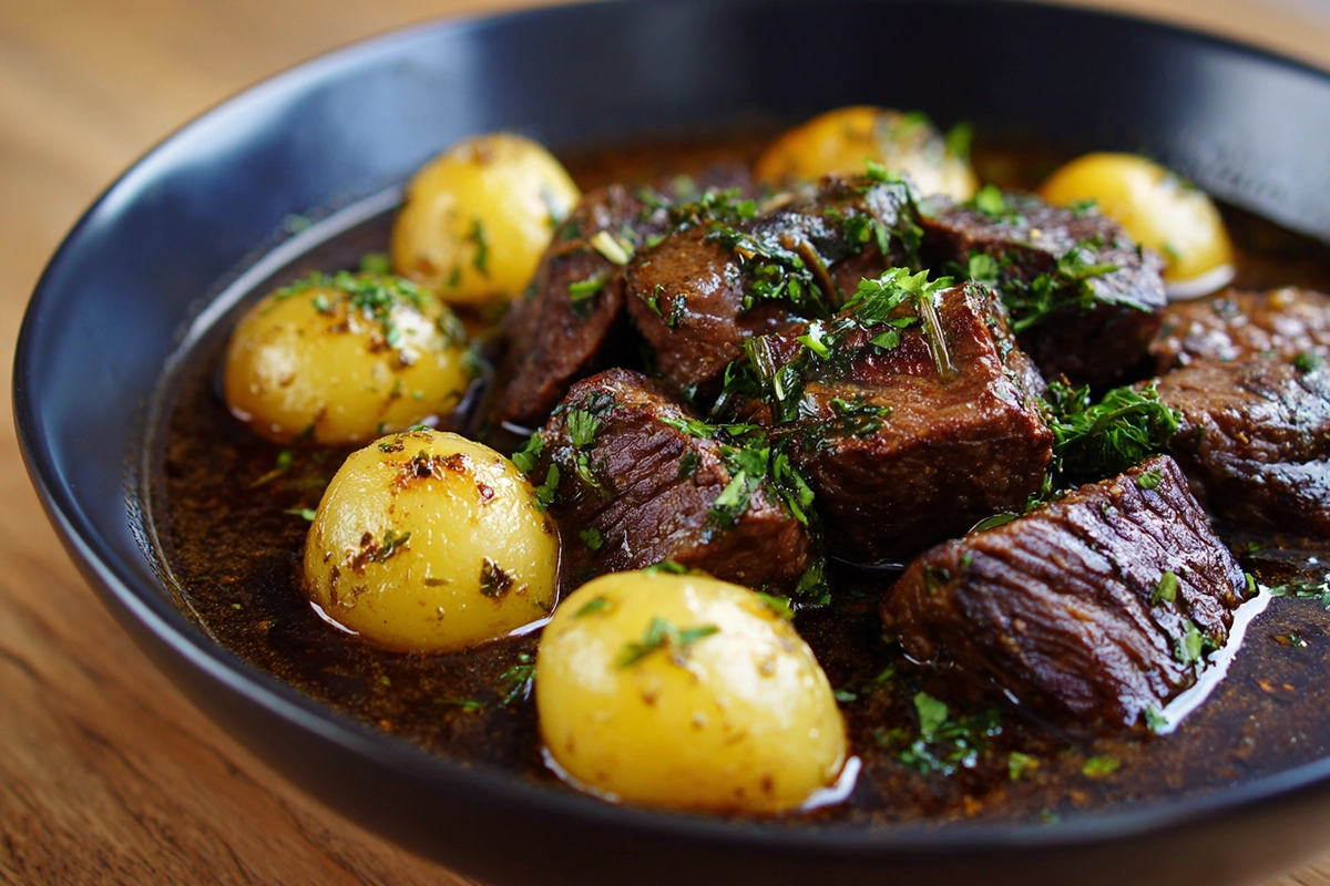 Slow-Cooked Comfort: Garlic Butter Beef Bites with Potatoes That Melt in Your Mouth 4 Garlic Butter Beef Bites with Potatoe