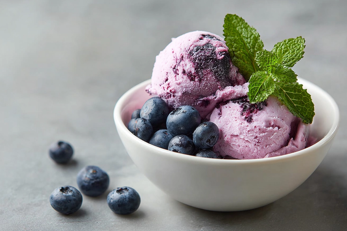 Healthy Blueberry Greek Frozen Yogurt