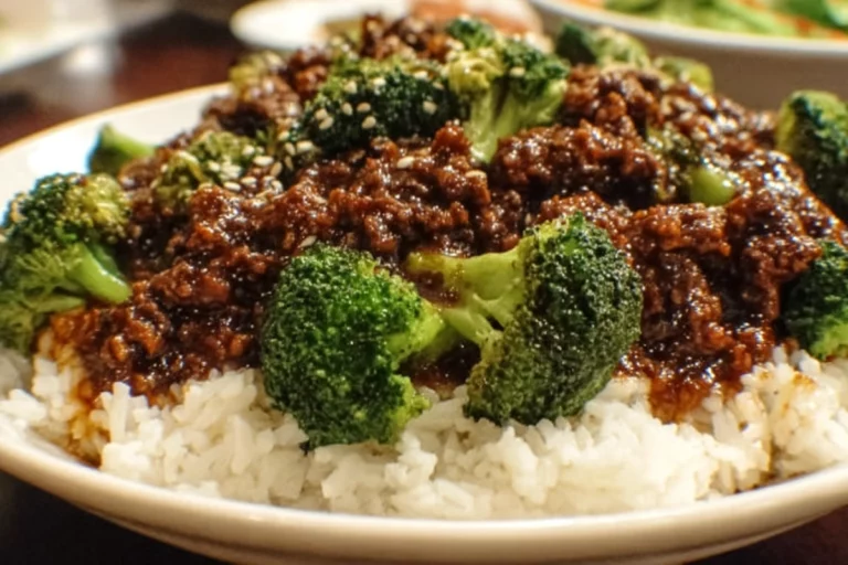 Honey Garlic Ground Beef and Broccoli