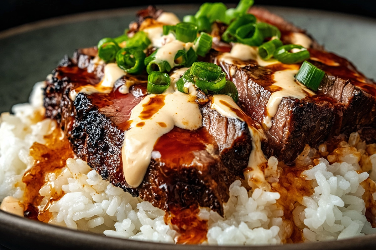 Korean BBQ Steak Rice Bowls with Spicy Cream Sauce: A Weeknight Steak Dinner with a Twist 4 Korean BBQ Steak Rice Bowls with Spicy Cream Sau