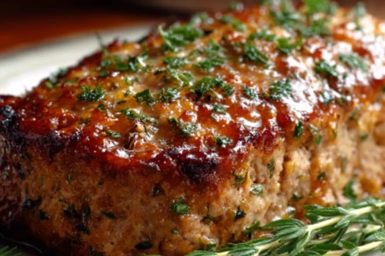 Garlic Parmesan Chicken Meatloaf