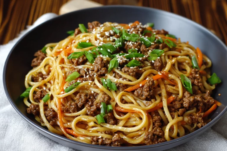 Mongolian Ground Beef Noodles