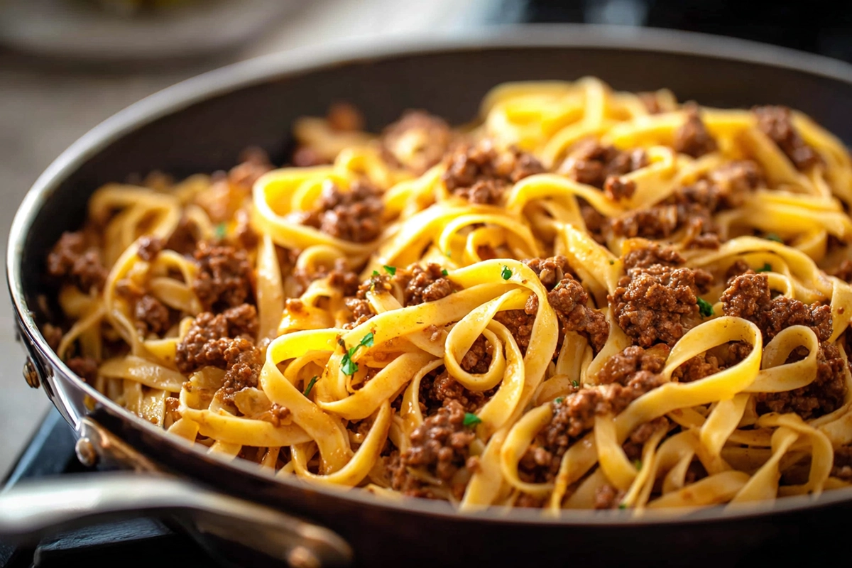 . Mongolian Noodles with Ground Be