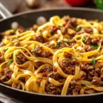 Mongolian noodles with ground beef