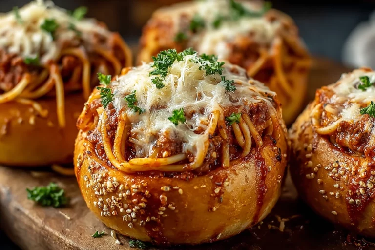 Spaghetti Garlic Bread Bowls
