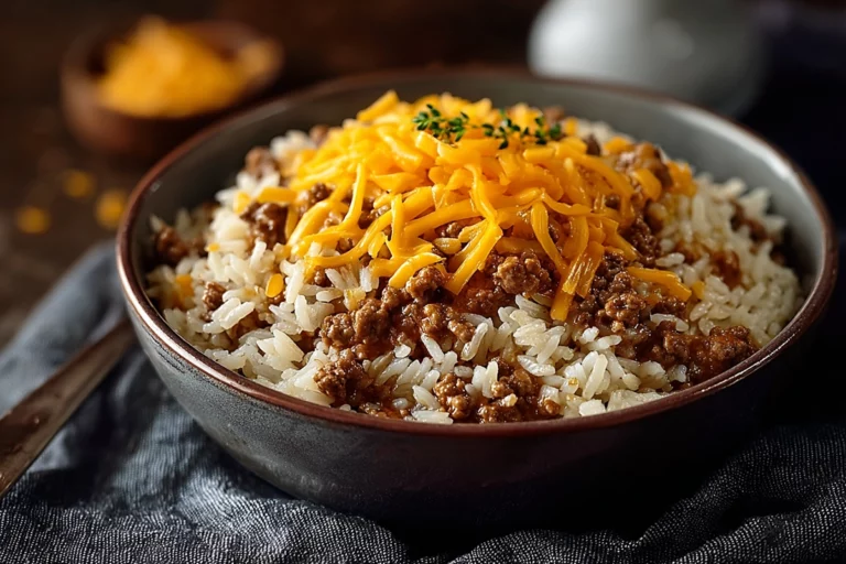 Cheesy Hamburger Rice Casserole