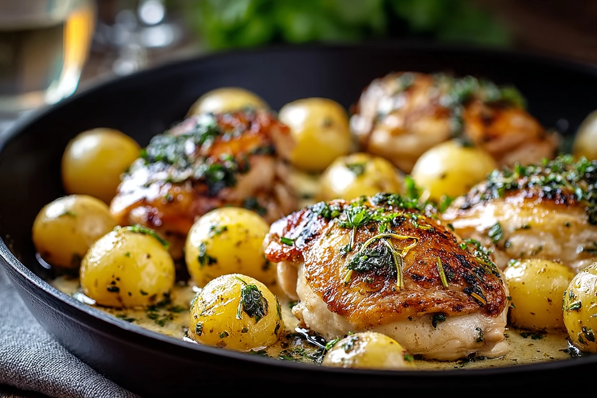 Creamy Garlic Chicken Gnocchi Skille