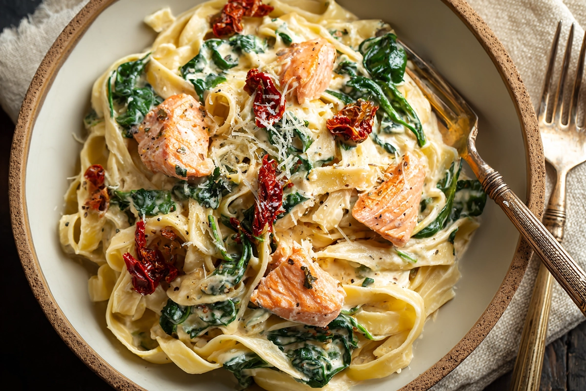 Creamy Tuscan Salmon Past