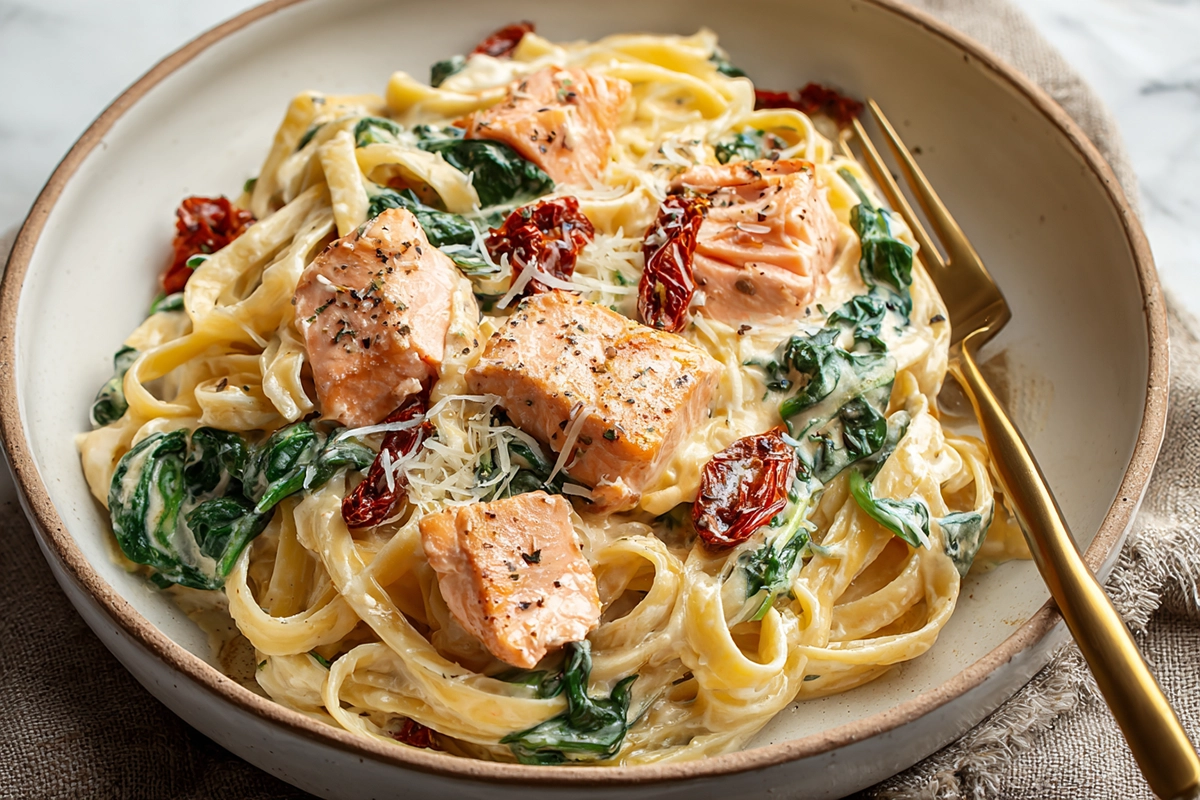 creamy tuscan salmon pasta