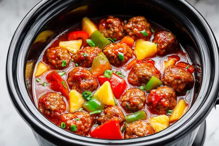 Dump and Go Crockpot Sweet and Sour Meatballs