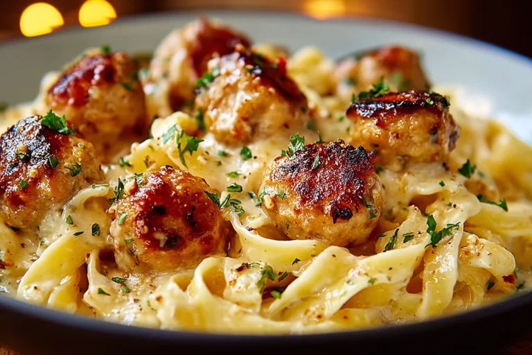 Garlic Butter Chicken Bites with Creamy Parmesan Pasta