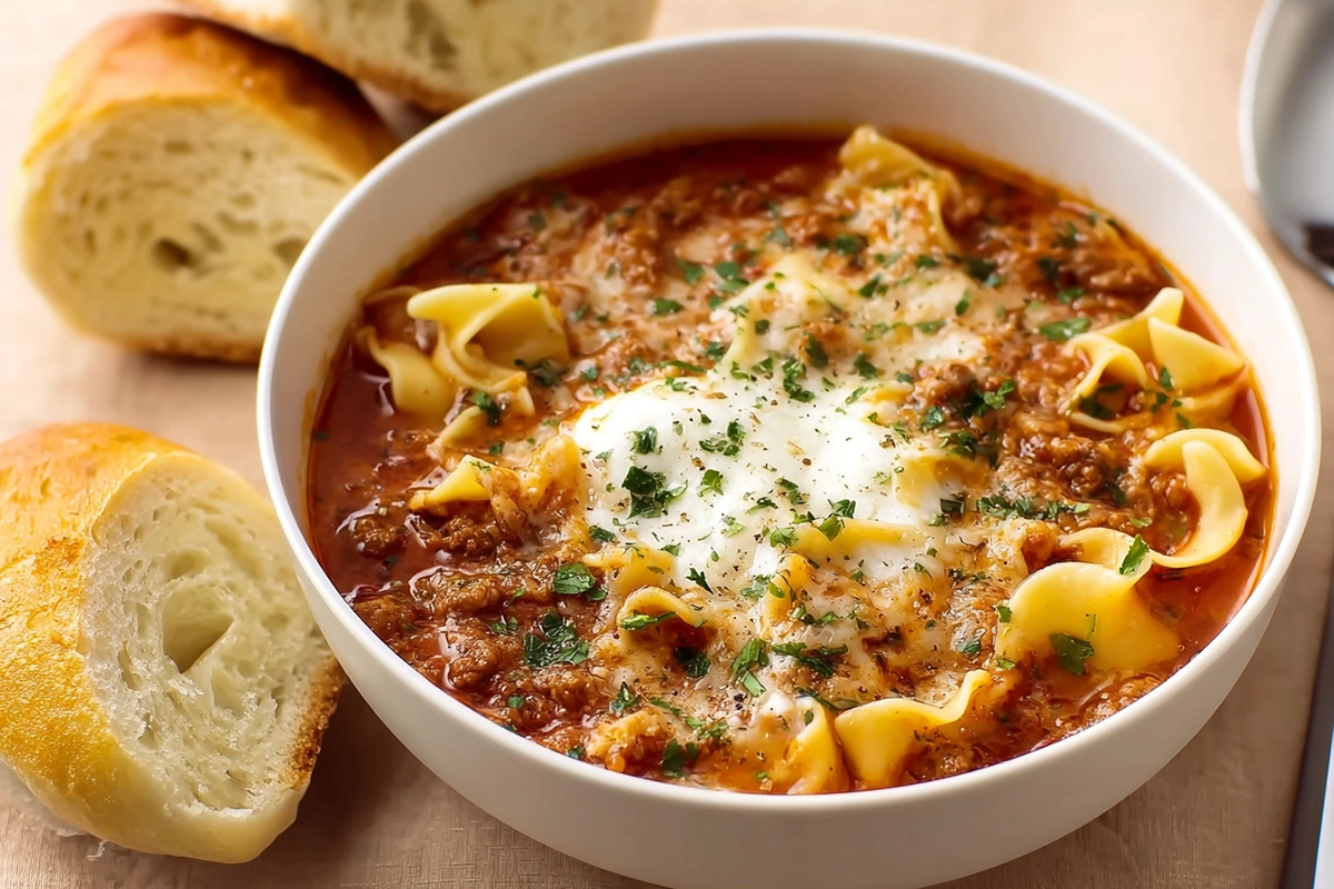 Hearty Lasagna Soup with Bow Tie Pasta: A Cozy Fall Dinner in a Bowl 5 Hearty Lasagna Soup with Bow Tie Past