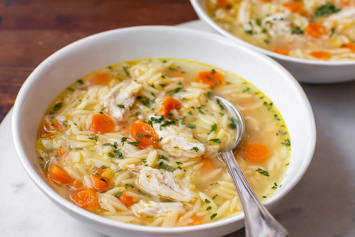 Lemon Chicken Orzo Soup