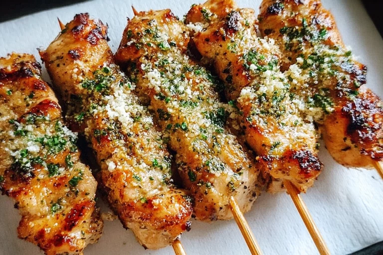 Ranch Garlic Parmesan Chicken Skewers