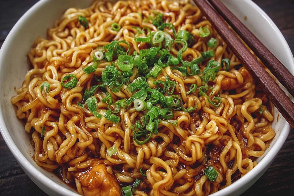 Sticky Garlic Chicken Noodles