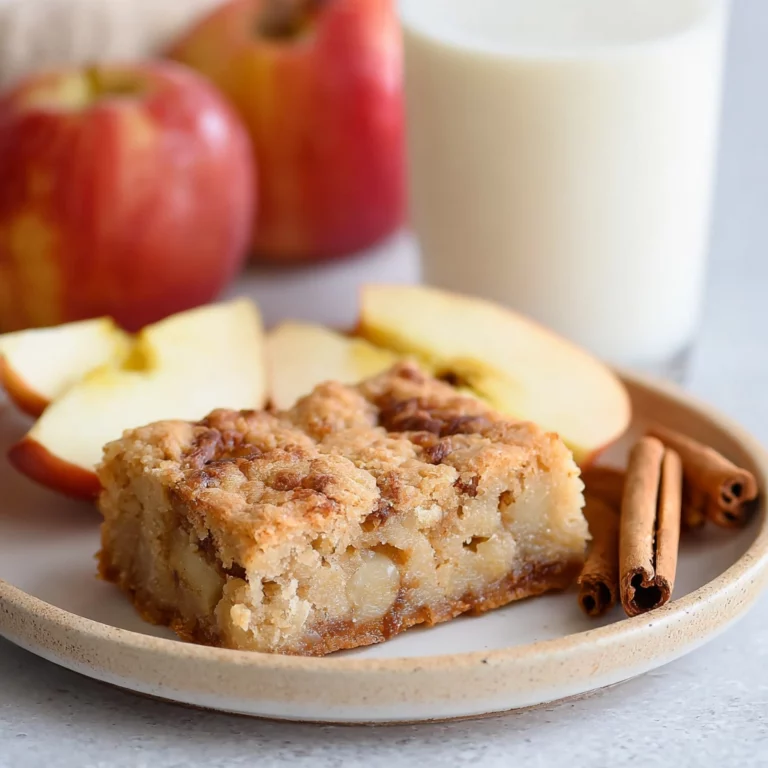 Apple brownies recipe with fresh apples and cinnamon sticks