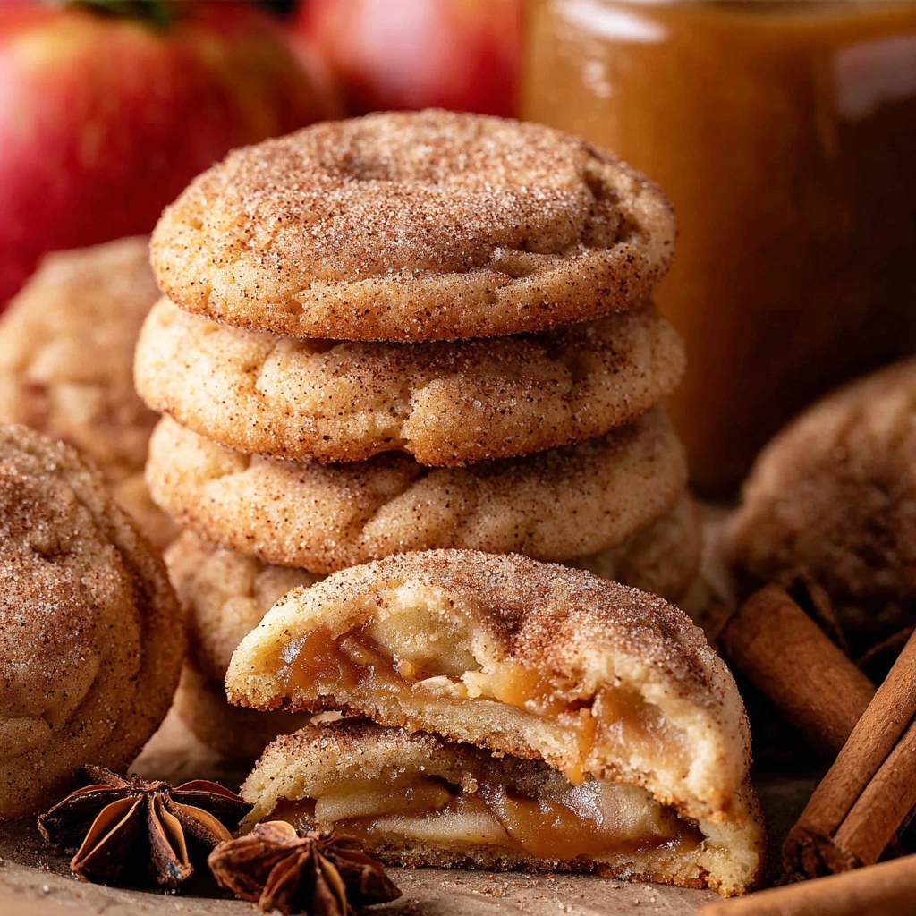 apple cider cheesecake cookies close-up