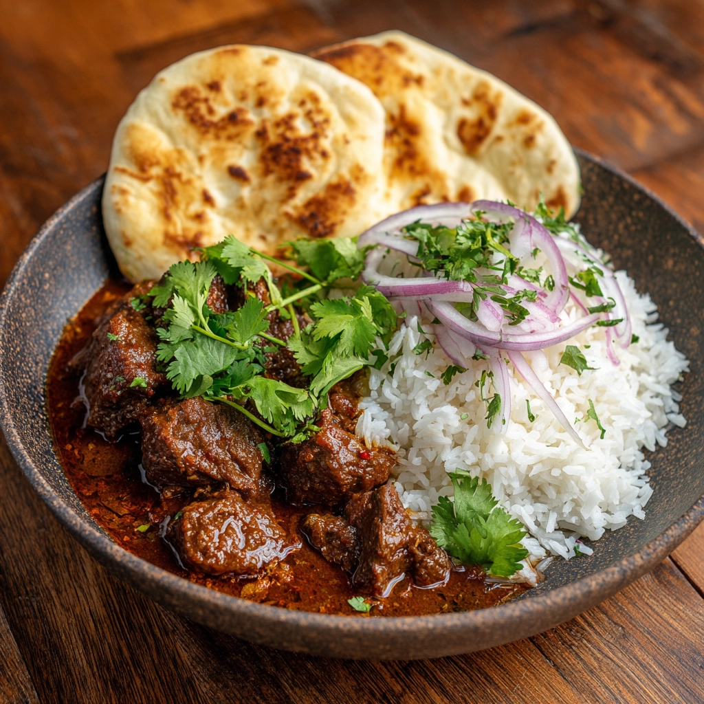 beef vindaloo recipe card layout