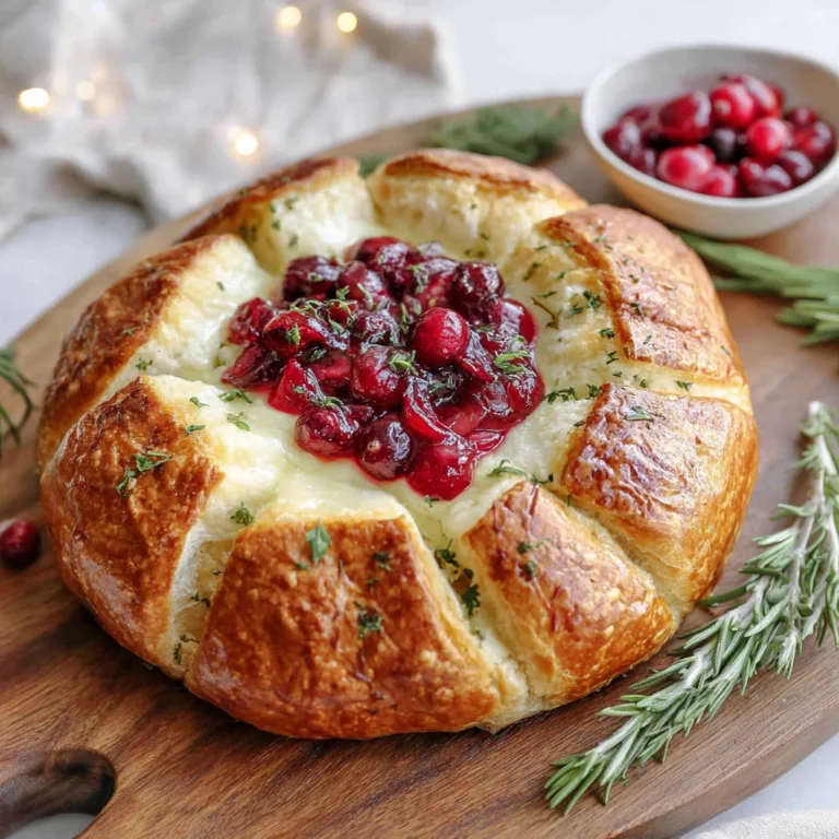 brie cranberry christmas wreath appetizer festive table