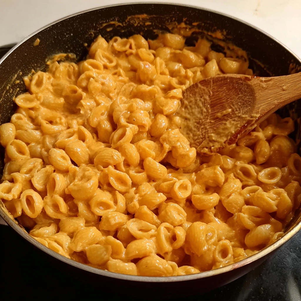 Cheesy Chicken Pasta: The Ultimate Creamy Comfort Meal 5 Mixing pasta in cheesy tomato sauce