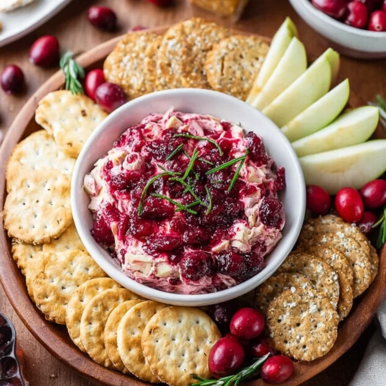 Cranberry Cream Cheese Dip holiday platter