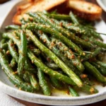 crispy baked green beans with parmesan