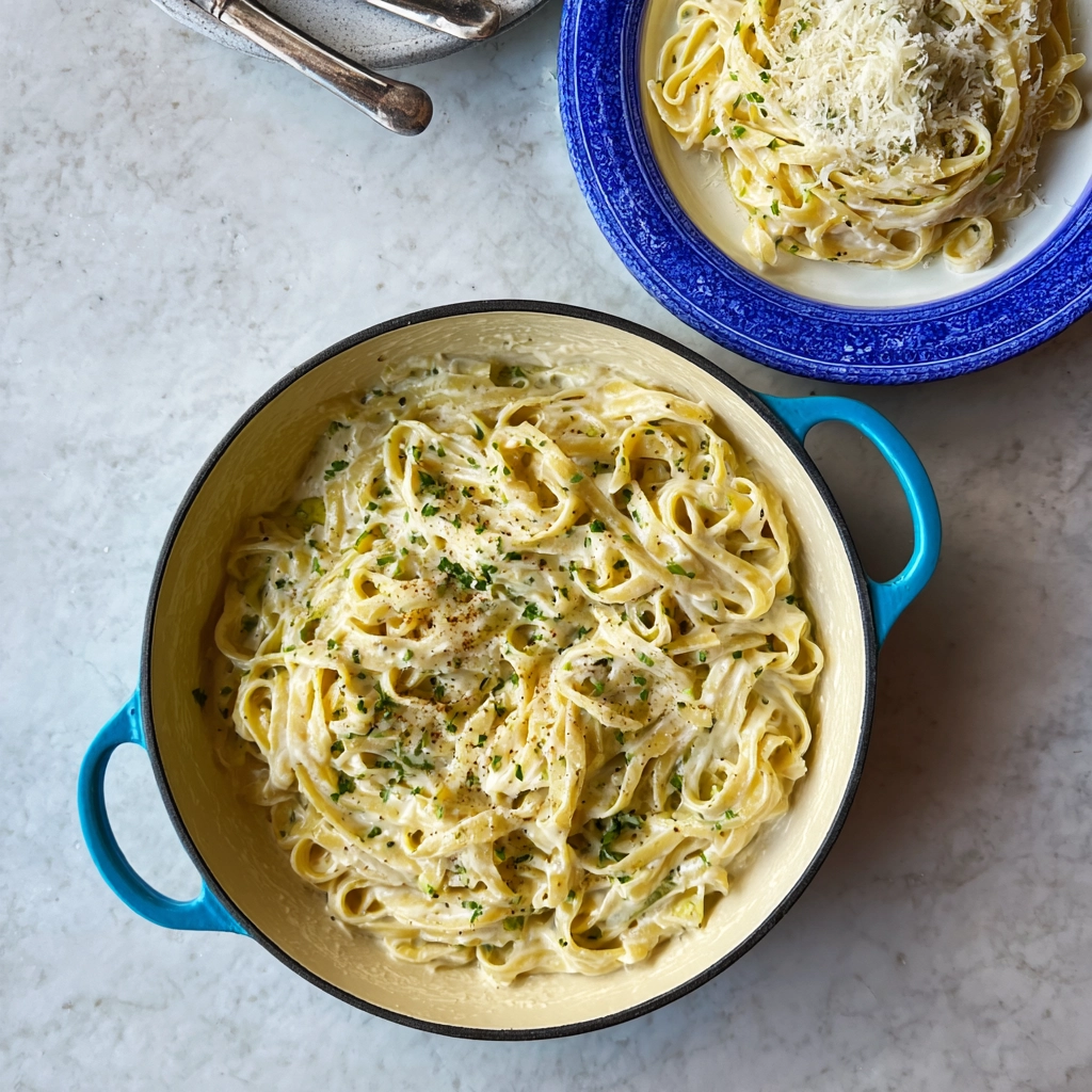 fettuccine alfredo pasta creamy bowl
