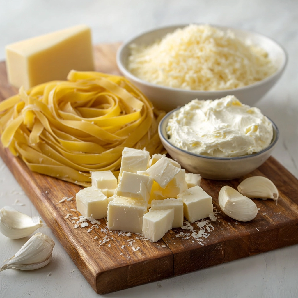 fettuccine alfredo ingredients fresh pasta cheese butter